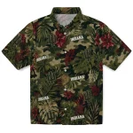 Indiana Hoosiers Hawaiian Shirt - Customized Foliage Camo Dark Olive Green 1 indiana-hoosiers-hawaiian-shirt-customized-foliage-camo-dark-olive-green-best-selling