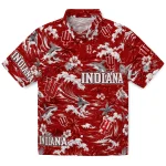 Indiana Hoosiers Hawaiian Shirt - Customized Wave Florals Red 1 indiana-hoosiers-hawaiian-shirt-customized-wave-florals-red-best-selling