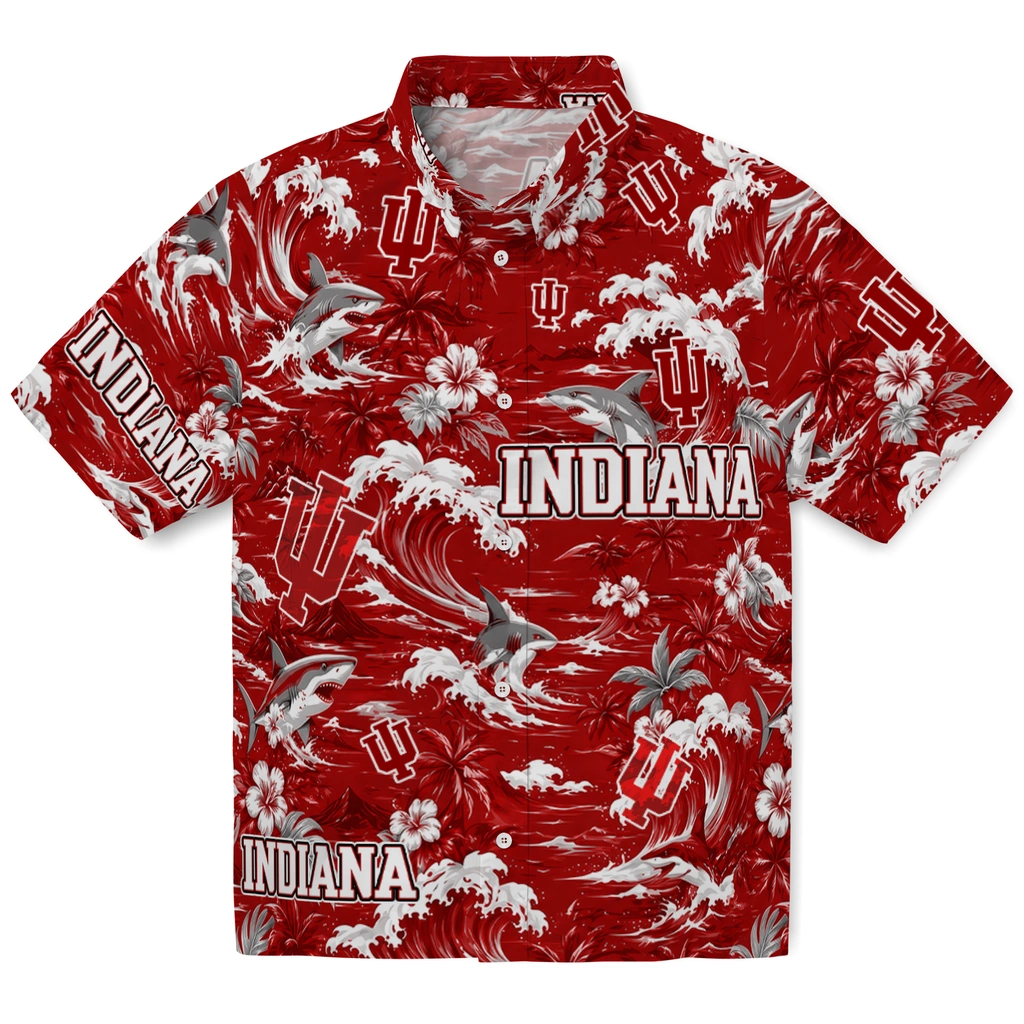 indiana-hoosiers-hawaiian-shirt-customized-wave-florals-red-best-selling indiana hoosiers hawaiian shirt customized wave florals red best selling
