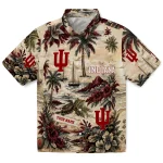 Indiana Hoosiers Hawaiian Shirt - Personalized Island Voyage Red Beige 1 indiana-hoosiers-hawaiian-shirt-personalized-island-voyage-red-beige-best-selling