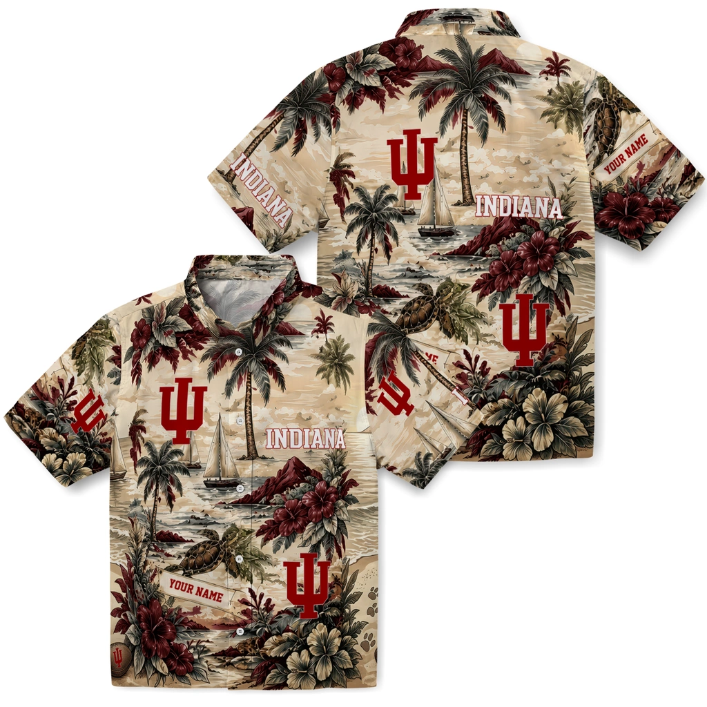 indiana-hoosiers-hawaiian-shirt-personalized-island-voyage-red-beige-high-quality