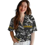 iowa-hawkeyes-hawaiian-shirt-custom-wave-florals-black-best-selling