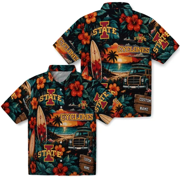 iowa-state-cyclones-hawaiian-shirt-customized-scenic-collage-black-green-high-quality
