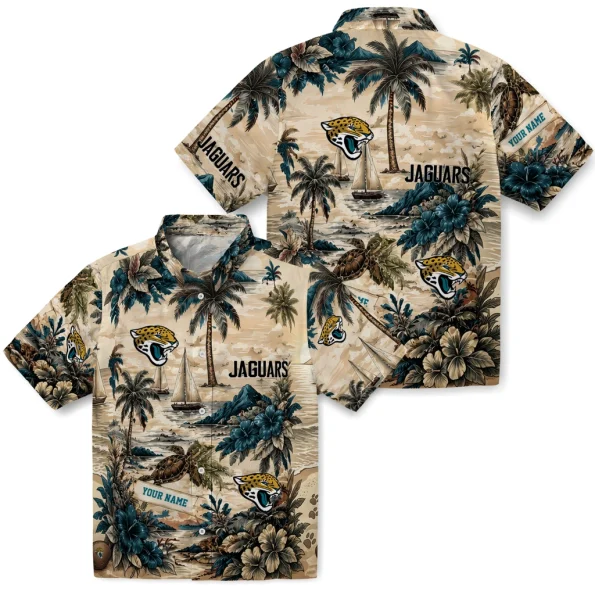 jacksonville-jaguars-hawaiian-shirt-personalized-island-voyage-teal-beige-high-quality