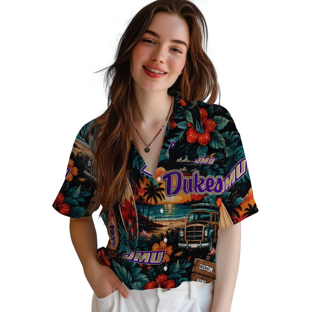 james-madison-dukes-hawaiian-shirt-personalized-scenic-collage-black-green-latest-model