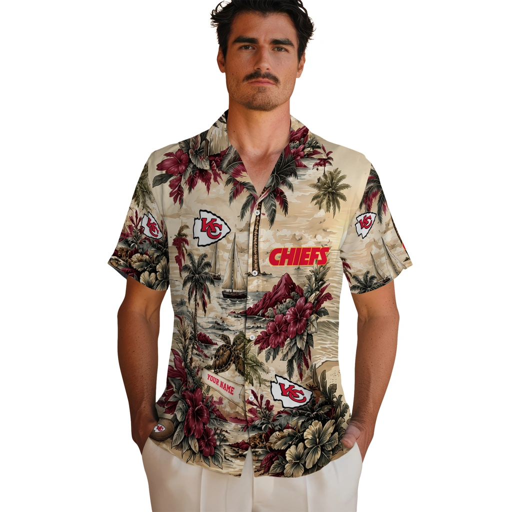 kansas-city-chiefs-hawaiian-shirt-custom-island-voyage-red-beige-fashion-forward