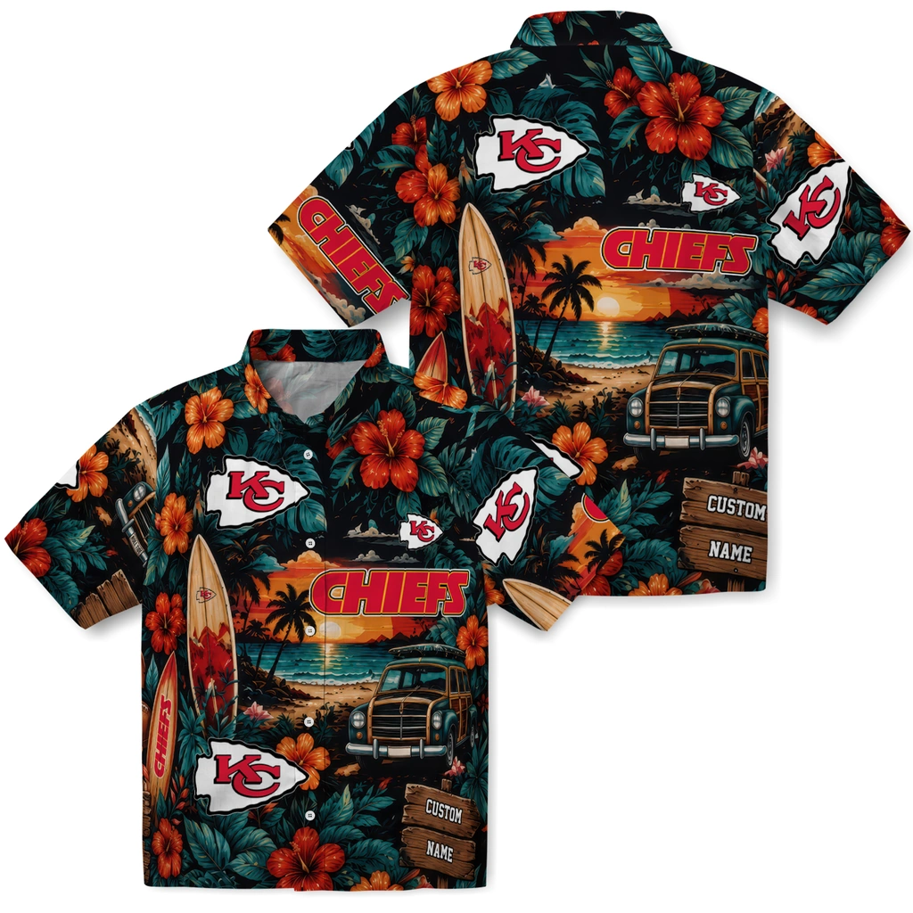 kansas-city-chiefs-hawaiian-shirt-customized-scenic-collage-black-green-high-quality