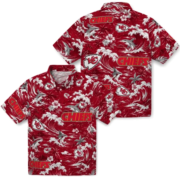kansas-city-chiefs-hawaiian-shirt-personalized-wave-florals-red-high-quality