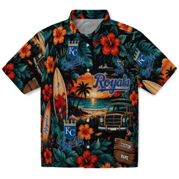 Kansas City Royals Hawaiian Shirt - Custom Scenic Collage Black Green