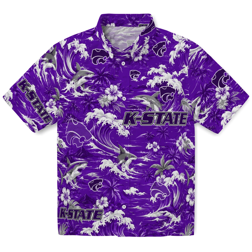 kansas-state-wildcats-hawaiian-shirt-custom-wave-florals-purple-best-selling kansas state wildcats hawaiian shirt custom wave florals purple best selling