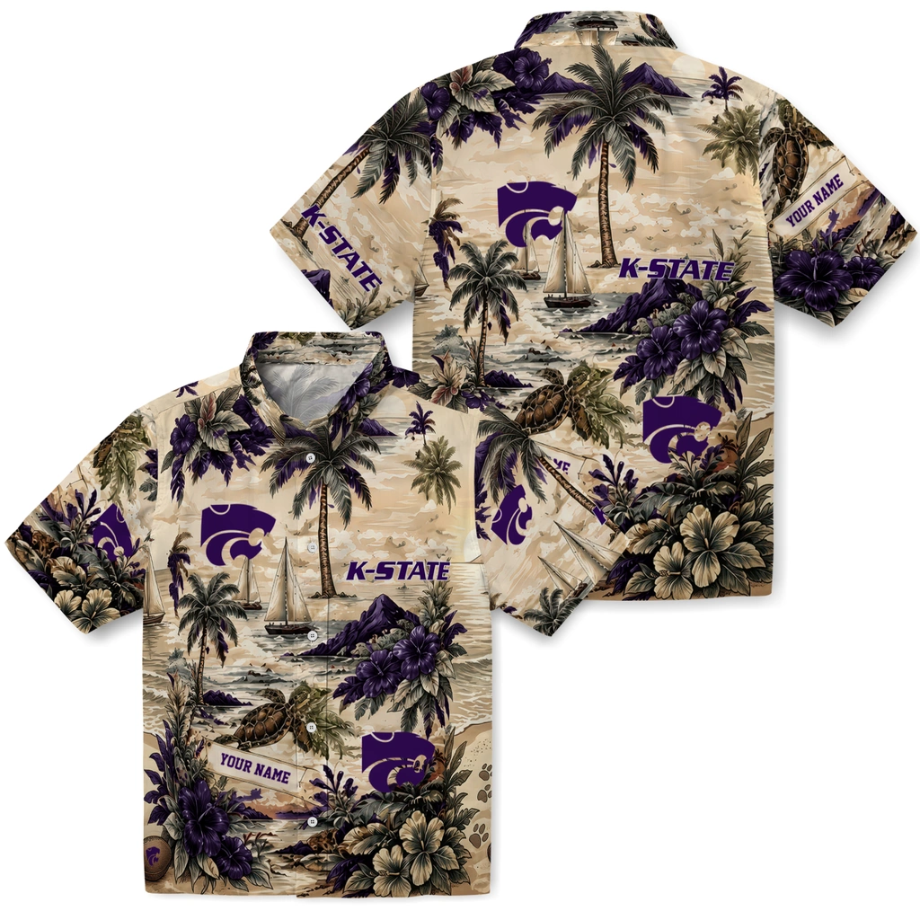 kansas-state-wildcats-hawaiian-shirt-customized-island-voyage-purple-beige-high-quality