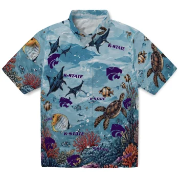 Kansas State Wildcats Hawaiian Shirt - Personalized Coral Reef Aqua