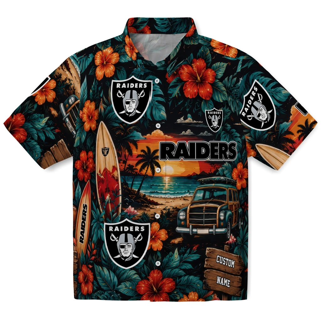 las-vegas-raiders-hawaiian-shirt-personalized-scenic-collage-black-green-best-selling las vegas raiders hawaiian shirt personalized scenic collage black green best selling
