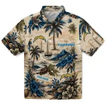 Los Angeles Chargers Hawaiian Shirt - Personalized Island Voyage Blue Beige 1 los-angeles-chargers-hawaiian-shirt-personalized-island-voyage-blue-beige-best-selling