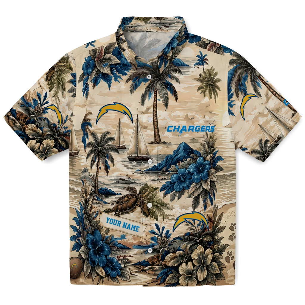 los-angeles-chargers-hawaiian-shirt-personalized-island-voyage-blue-beige-best-selling los angeles chargers hawaiian shirt personalized island voyage blue beige best selling