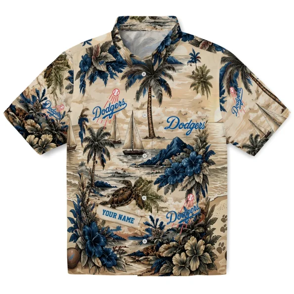 los-angeles-dodgers-hawaiian-shirt-customized-island-voyage-blue-beige-best-selling los angeles dodgers hawaiian shirt customized island voyage blue beige best selling