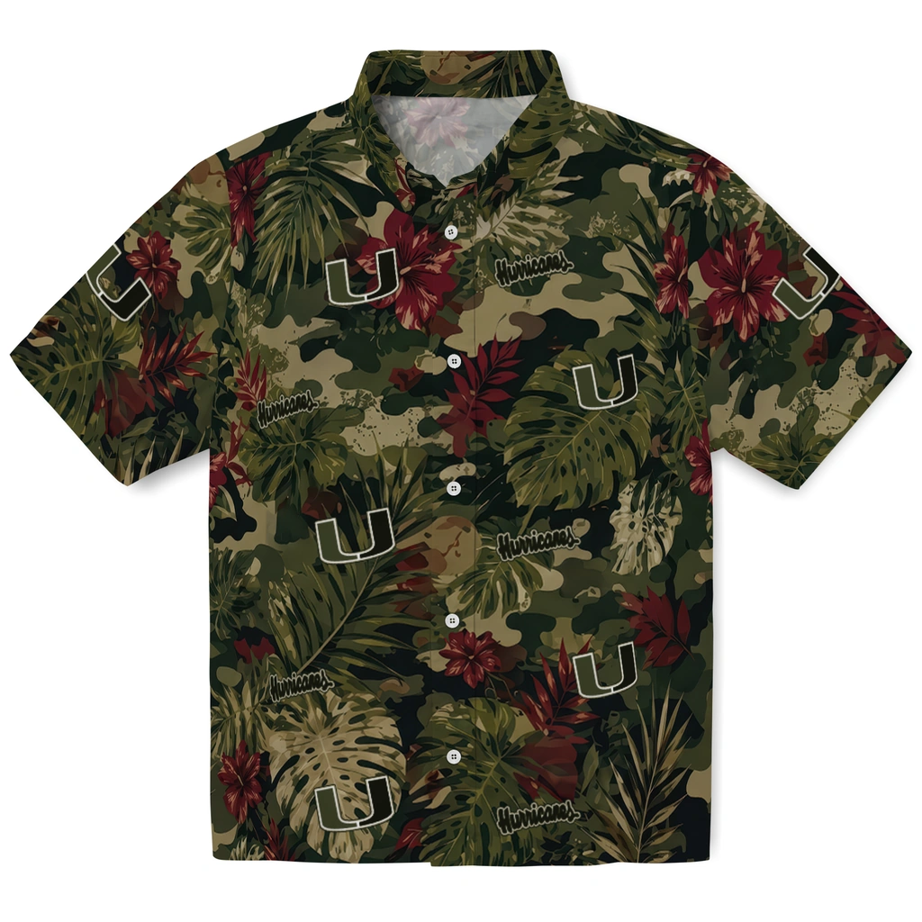 miami-hurricanes-hawaiian-shirt-custom-foliage-camo-dark-olive-green-best-selling miami hurricanes hawaiian shirt custom foliage camo dark olive green best selling