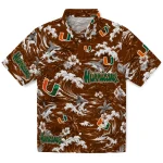 Miami Hurricanes Hawaiian Shirt - Custom Wave Florals Orange 1 miami-hurricanes-hawaiian-shirt-custom-wave-florals-orange-best-selling