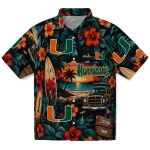 Miami Hurricanes Hawaiian Shirt - Personalized Scenic Collage Black Green 1 miami-hurricanes-hawaiian-shirt-personalized-scenic-collage-black-green-best-selling