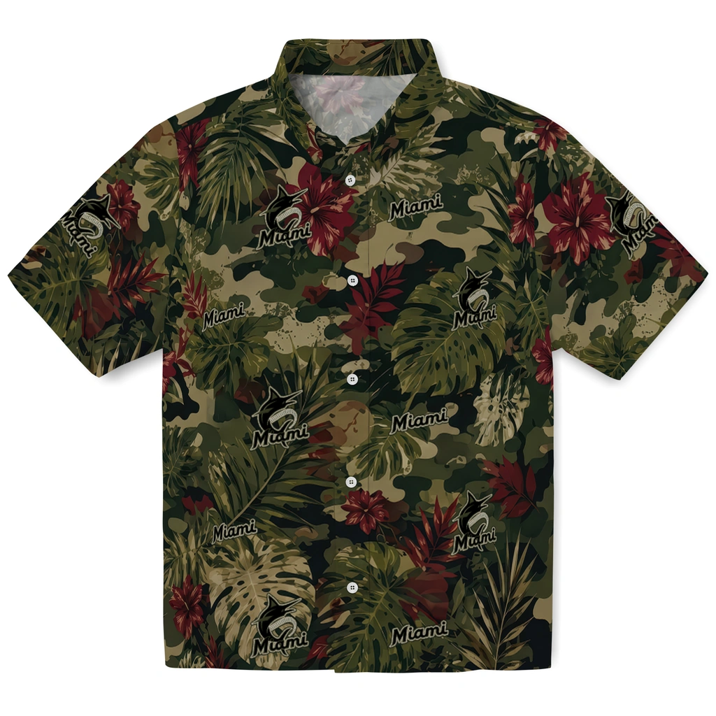miami-marlins-hawaiian-shirt-customized-foliage-camo-dark-olive-green-best-selling miami marlins hawaiian shirt customized foliage camo dark olive green best selling