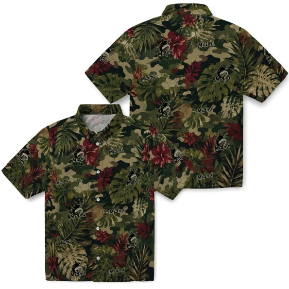miami-marlins-hawaiian-shirt-customized-foliage-camo-dark-olive-green-high-quality