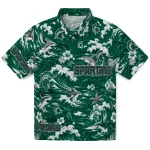 Michigan State Spartans Hawaiian Shirt - Customized Wave Florals Green 1 michigan-state-spartans-hawaiian-shirt-customized-wave-florals-green-best-selling