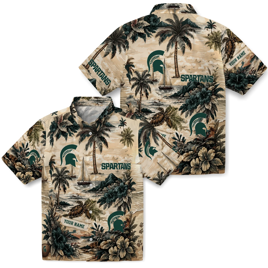 michigan-state-spartans-hawaiian-shirt-personalized-island-voyage-green-beige-high-quality