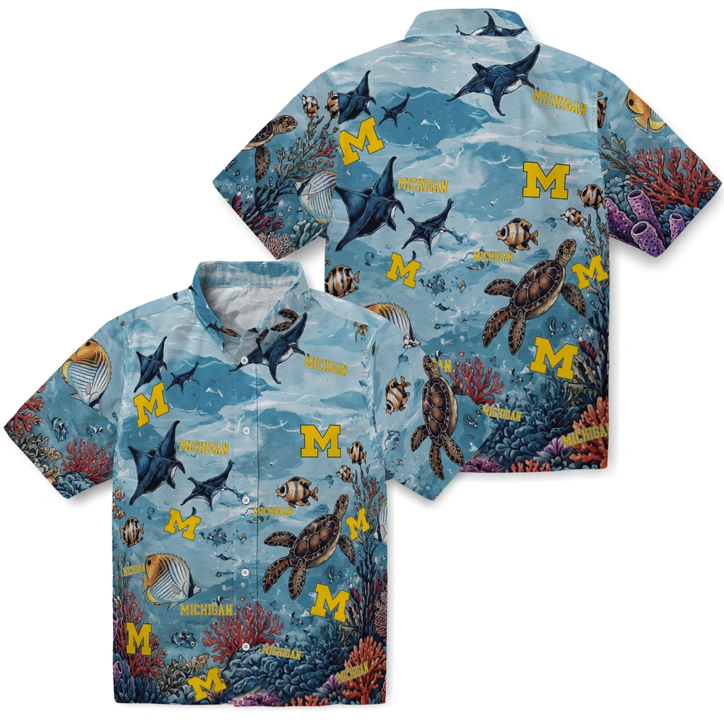michigan-wolverines-hawaiian-shirt-customized-coral-reef-aqua-high-quality