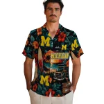 michigan-wolverines-hawaiian-shirt-customized-scenic-collage-black-green-best-selling