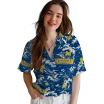michigan-wolverines-hawaiian-shirt-personalized-wave-florals-blue-best-selling
