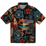 Milwaukee Brewers Hawaiian Shirt - Customized Scenic Collage Black Green 1 milwaukee-brewers-hawaiian-shirt-customized-scenic-collage-black-green-best-selling