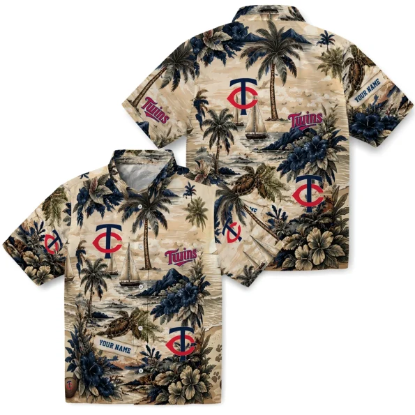 minnesota-twins-hawaiian-shirt-customized-island-voyage-navy-beige-high-quality