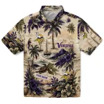 Minnesota Vikings Hawaiian Shirt - Personalized Island Voyage Purple Beige 1 minnesota-vikings-hawaiian-shirt-personalized-island-voyage-purple-beige-best-selling