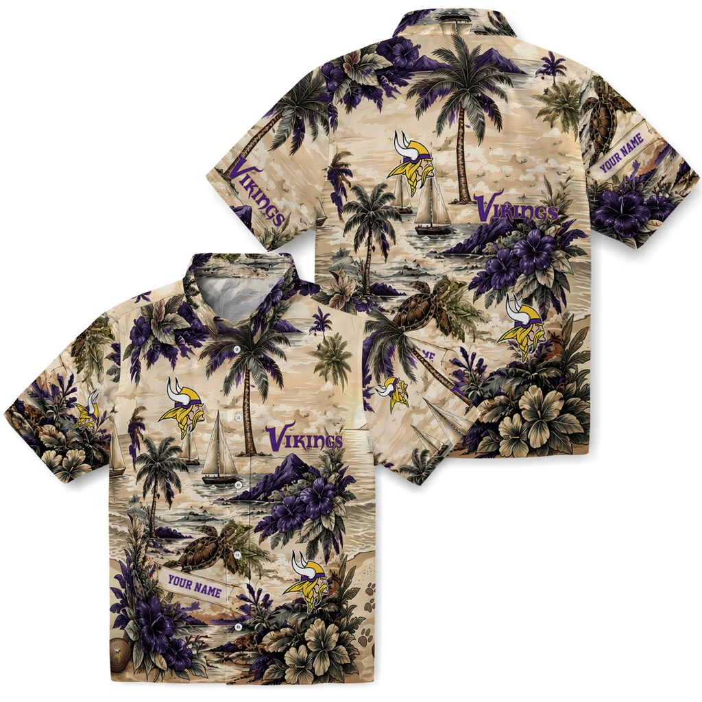 minnesota-vikings-hawaiian-shirt-personalized-island-voyage-purple-beige-high-quality
