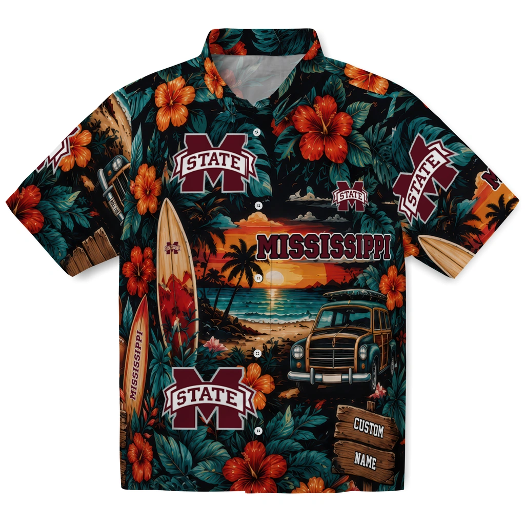 mississippi-state-bulldogs-hawaiian-shirt-personalized-scenic-collage-black-green-best-selling mississippi state bulldogs hawaiian shirt personalized scenic collage black green best selling