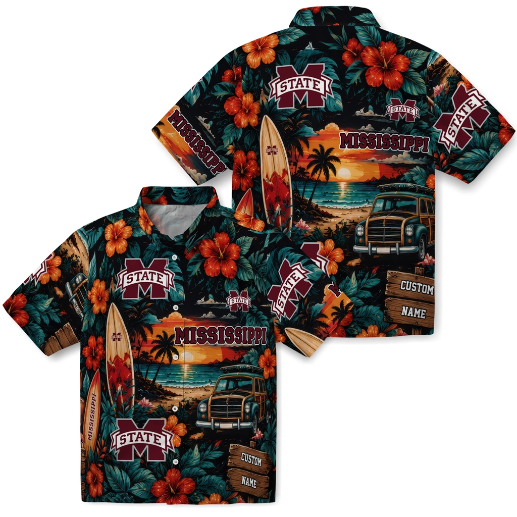 mississippi-state-bulldogs-hawaiian-shirt-personalized-scenic-collage-black-green-high-quality