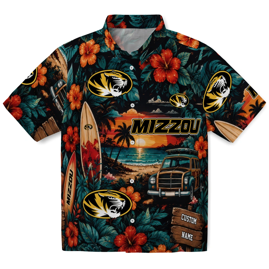 missouri-tigers-hawaiian-shirt-custom-scenic-collage-black-green-best-selling missouri tigers hawaiian shirt custom scenic collage black green best selling