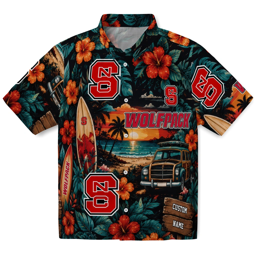 nc-state-wolfpack-hawaiian-shirt-custom-scenic-collage-black-green-best-selling nc state wolfpack hawaiian shirt custom scenic collage black green best selling