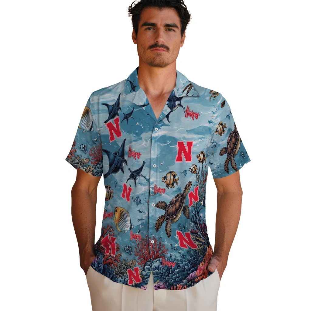 nebraska-cornhuskers-hawaiian-shirt-customized-coral-reef-aqua-fashion-forward