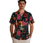 nebraska-cornhuskers-hawaiian-shirt-customized-scenic-collage-black-green-best-selling