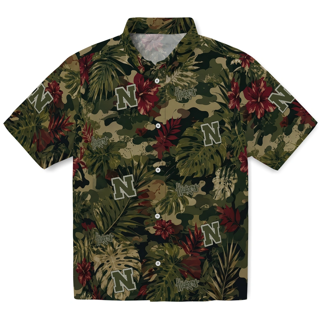 nebraska-cornhuskers-hawaiian-shirt-personalized-foliage-camo-dark-olive-green-best-selling nebraska cornhuskers hawaiian shirt personalized foliage camo dark olive green best selling