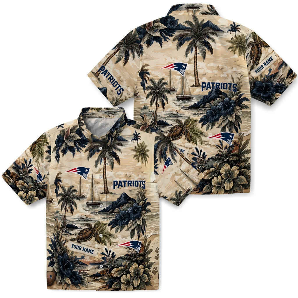 new-england-patriots-hawaiian-shirt-custom-island-voyage-blue-beige-high-quality