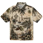 New Orleans Saints Hawaiian Shirt - Customized Island Voyage Gold Beige 1 new-orleans-saints-hawaiian-shirt-customized-island-voyage-gold-beige-best-selling