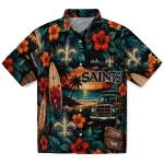 New Orleans Saints Hawaiian Shirt - Personalized Scenic Collage Black Green 1 new-orleans-saints-hawaiian-shirt-personalized-scenic-collage-black-green-best-selling