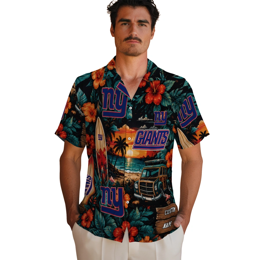 new-york-giants-hawaiian-shirt-custom-scenic-collage-black-green-fashion-forward
