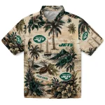 New York Jets Hawaiian Shirt - Custom Island Voyage Green Beige 1 new-york-jets-hawaiian-shirt-custom-island-voyage-green-beige-best-selling