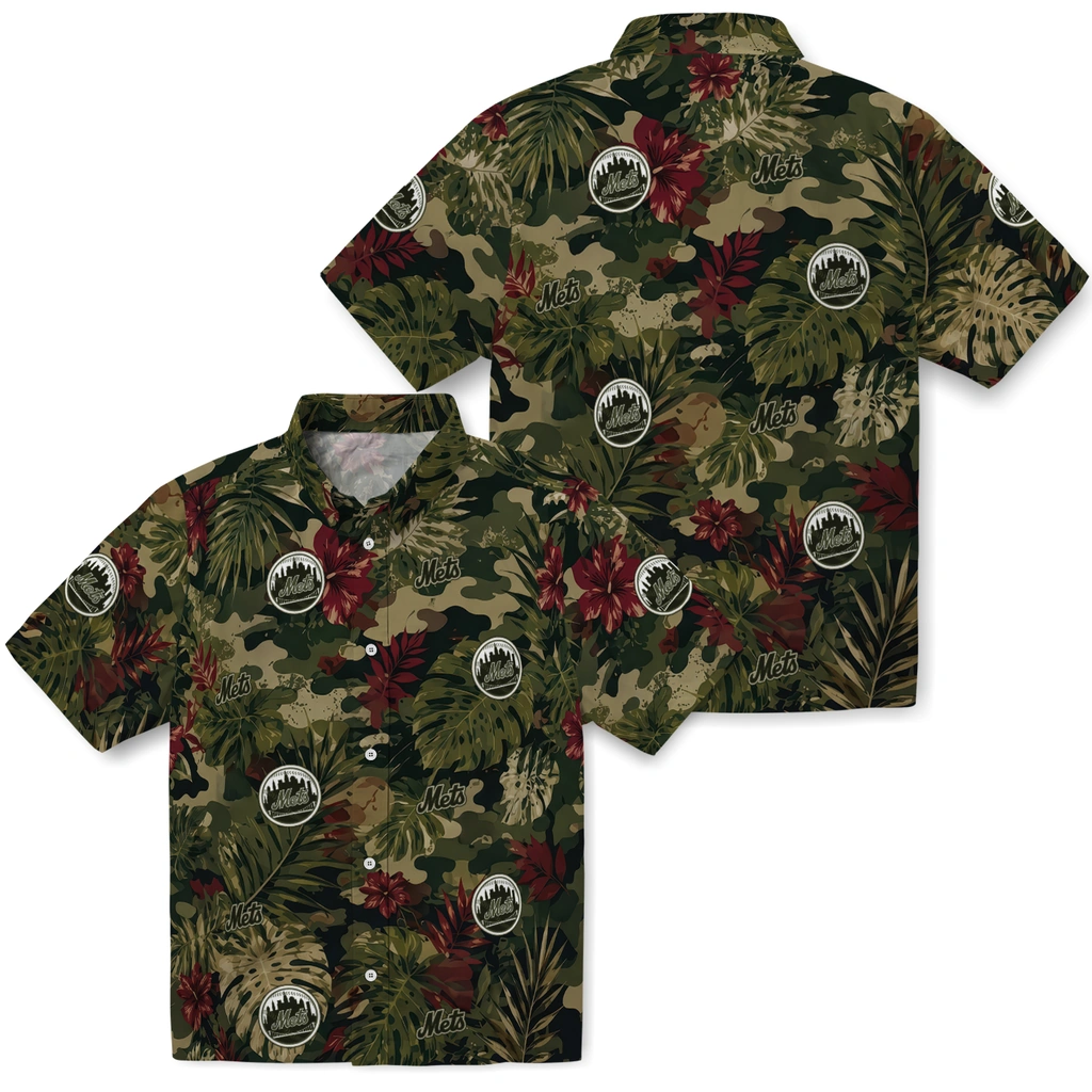 new-york-mets-hawaiian-shirt-customized-foliage-camo-dark-olive-green-high-quality