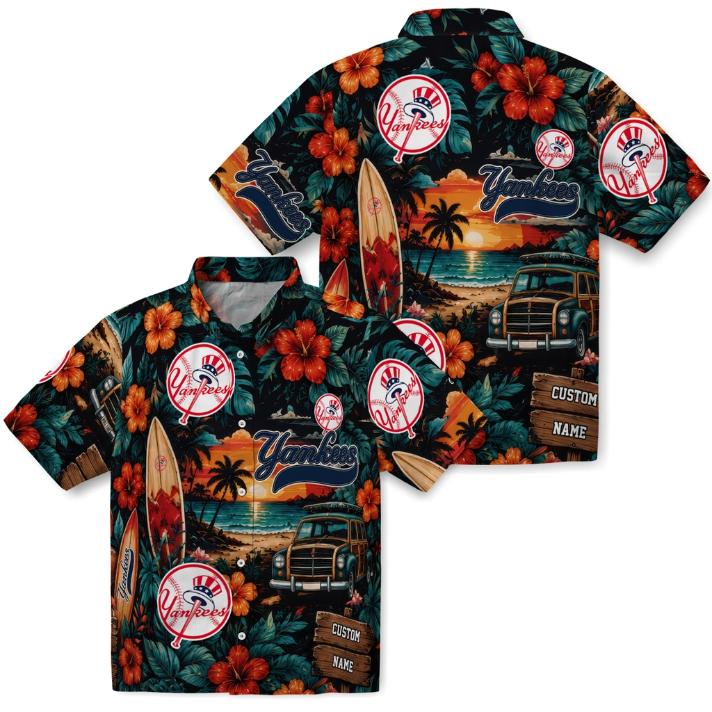 new-york-yankees-hawaiian-shirt-customized-scenic-collage-black-green-high-quality