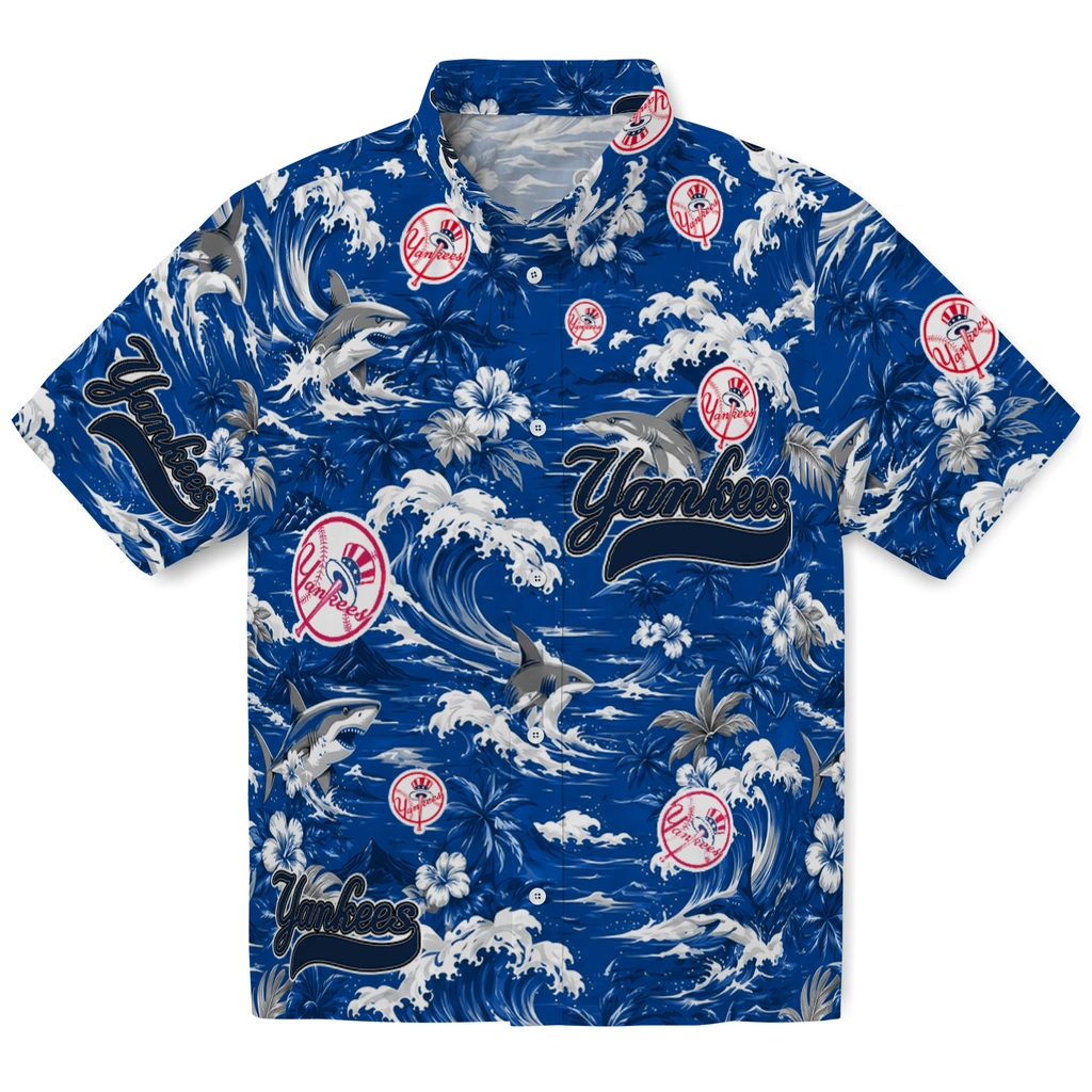 new-york-yankees-hawaiian-shirt-personalized-wave-florals-navy-best-selling new york yankees hawaiian shirt personalized wave florals navy best selling