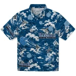 North Carolina Tar Heels Hawaiian Shirt - Custom Wave Florals Light Blue 1 north-carolina-tar-heels-hawaiian-shirt-custom-wave-florals-light-blue-best-selling
